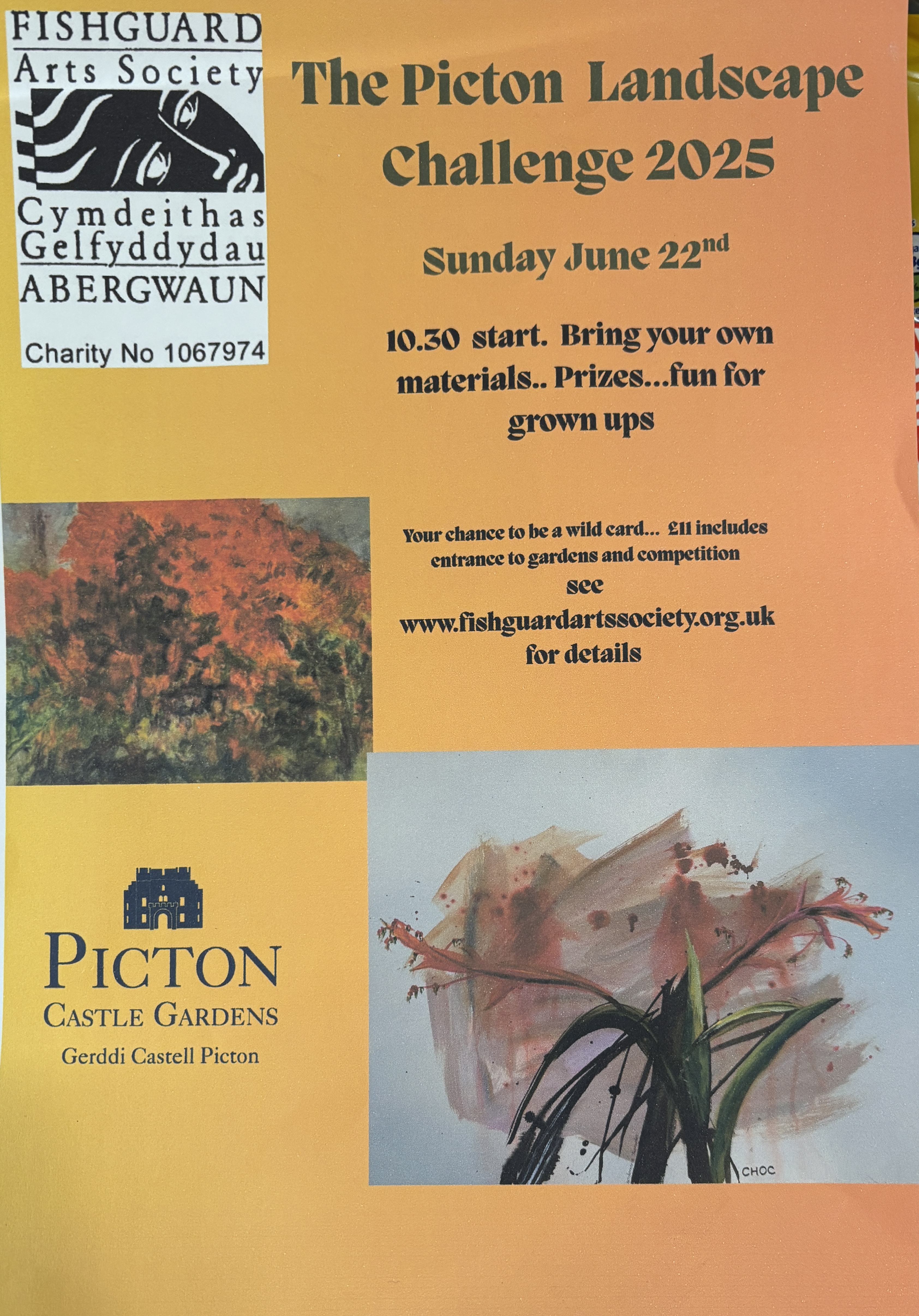 Art Competition, Sunday June 22nd, 10.30 at Picton Castle Landscape Challenge.