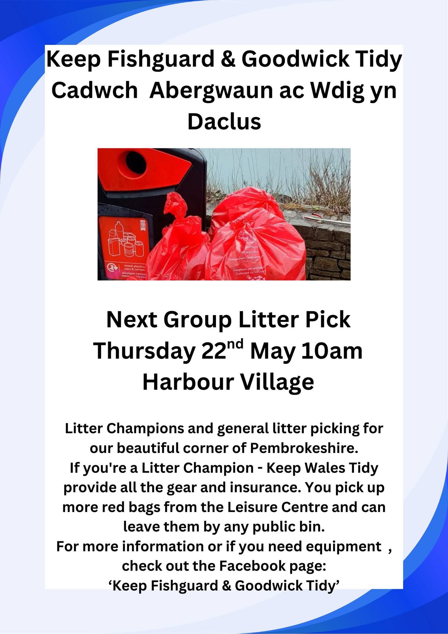 Litter Pick, Harbour Village, Thursday May 22nd, 10am