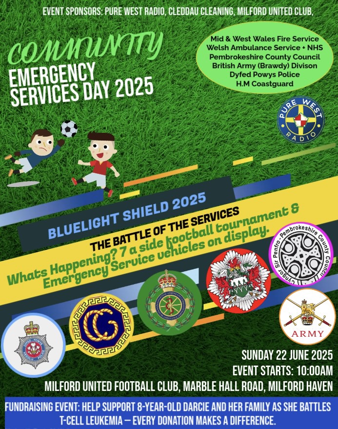 Community Emergency Services Day, Milford United Football Club, Sunday June 22nd, 10am