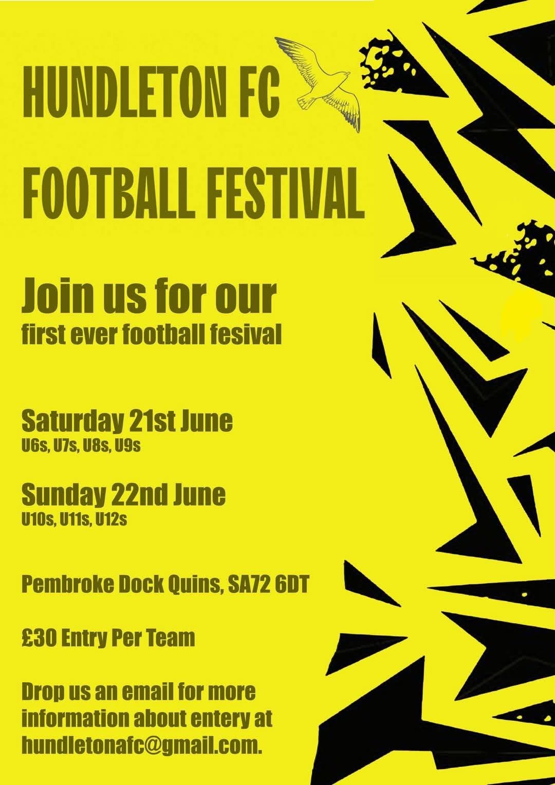 Hundelton FC Football Festival, Pembroke Dock Quins, Saturday 21st & Sunday 22nd June