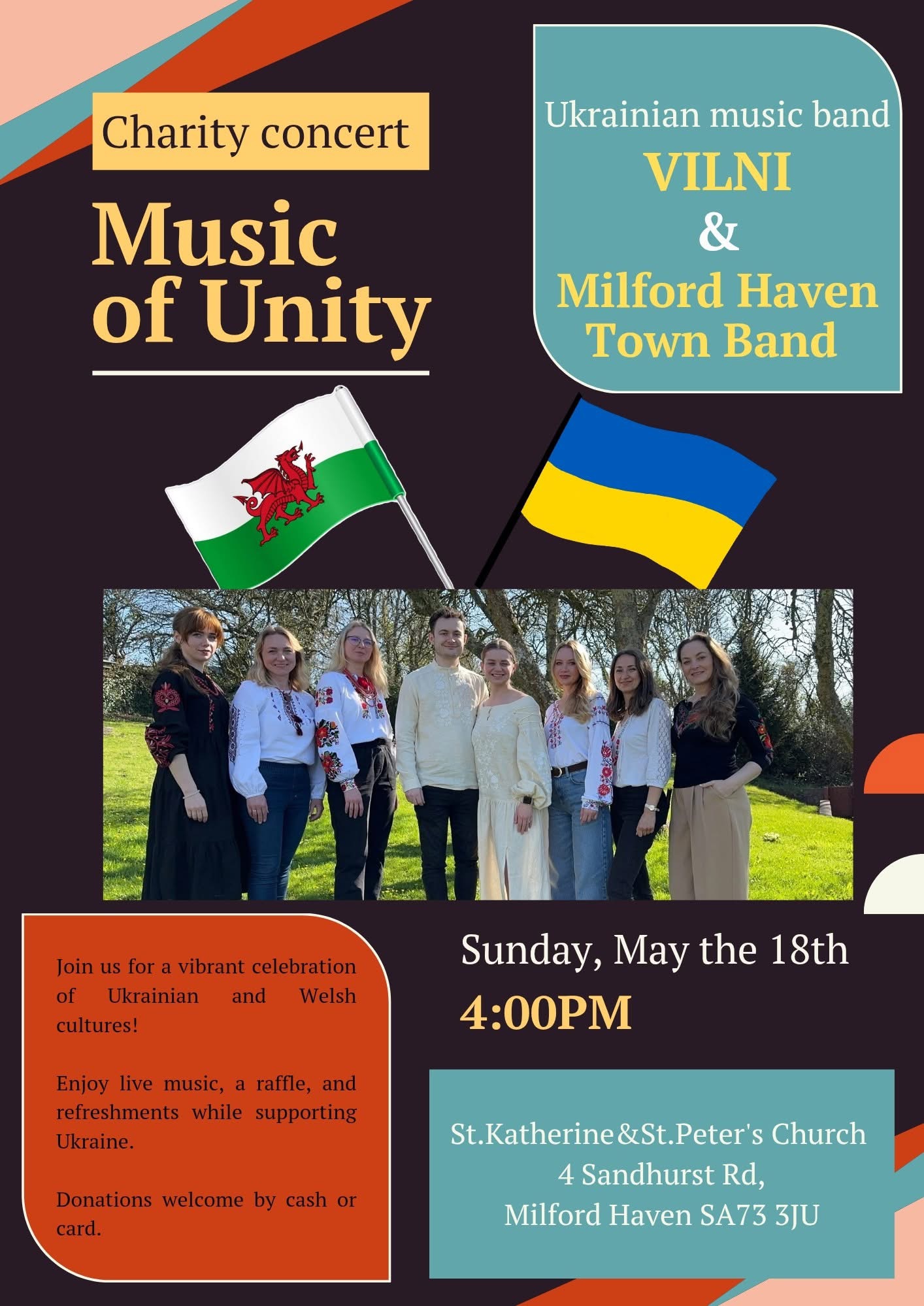 Charity Concert, Music of Unity, St Kathrine & St Peter's \Church, Sunday May 18th, 4pm