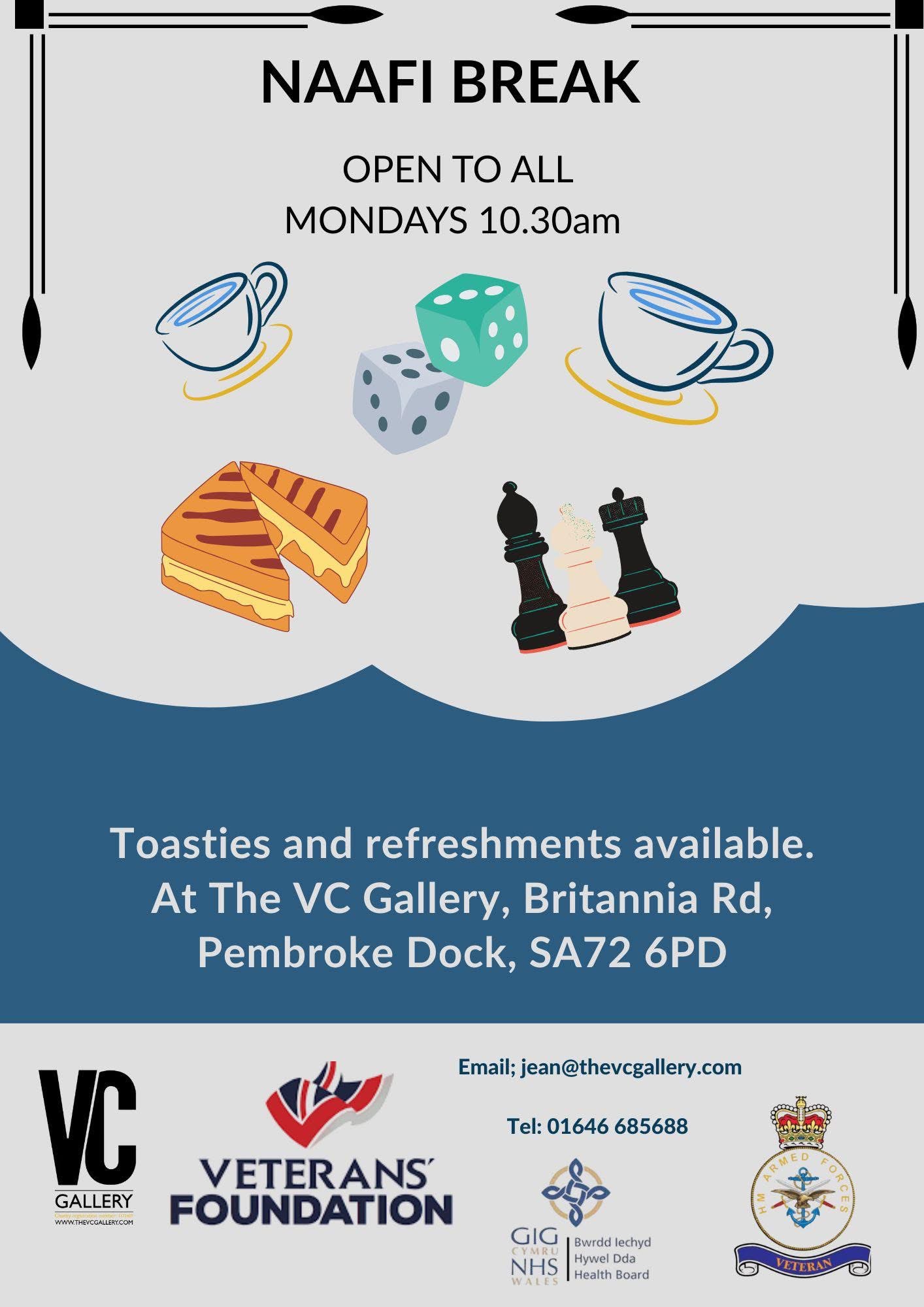 NAFFI Break, VC Gallery, Pembroke Dock, Mondays, 10.30am